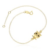 Bratara argint placata cu aur galben cu bufnita DiAmanti ALCYR002BY-AS